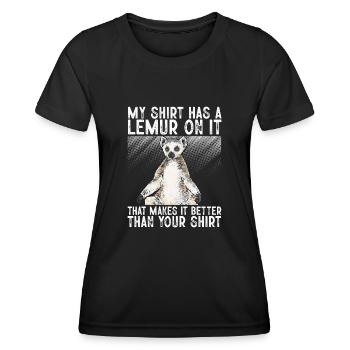 Lemur Catta Ring-tailed lemur - Women's Functional T-Shirt - black - Front - AI Model Female 172 light (172cm)