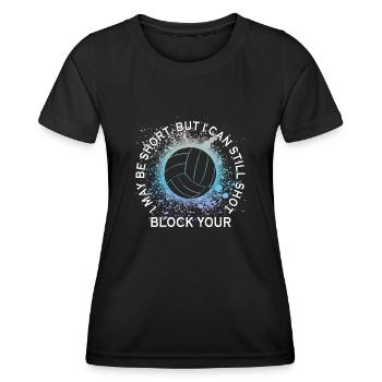 Je peux bloquer votre tir Volleyball de plage - T-shirt sport Femme - noir - Devant - AI Model Female 172 light (172cm)