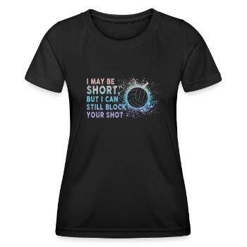 Je peux bloquer votre tir Volleyball de plage - T-shirt sport Femme - noir - Devant - AI Model Female 172 light (172cm)