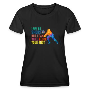 Je peux bloquer votre tir Volleyball de plage - T-shirt sport Femme - noir - Devant - AI Model Female 172 light (172cm)