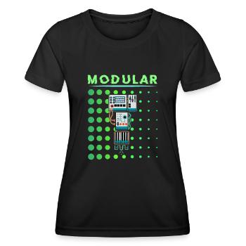 Synthesizer Synth Keyboard Elektronische Musiker - Frauen Funktions-T-Shirt - Schwarz - Vorne - AI Model Female 172 light (172cm)
