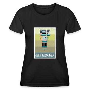 Synthesizer Synth Keyboard Elektronische Musiker - Frauen Funktions-T-Shirt - Schwarz - Vorne - AI Model Female 172 light (172cm)