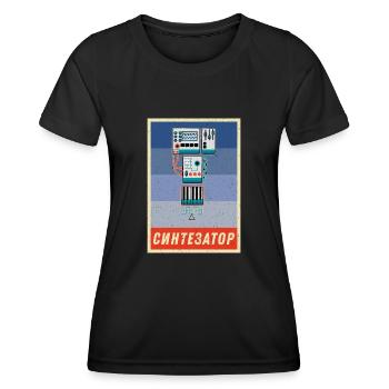 Synthesizer Synth Keyboard Elektronische Musiker - Frauen Funktions-T-Shirt - Schwarz - Vorne - AI Model Female 172 light (172cm)