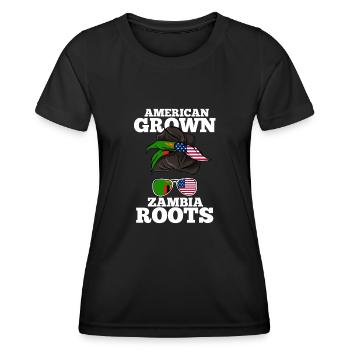 Zambia - Women's Functional T-Shirt - black - Front - AI Model Female 172 light (172cm)