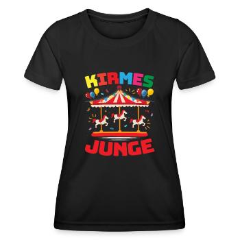 Kirmes Junge - Frauen Funktions-T-Shirt - Schwarz - Vorne - AI Model Female 172 light (172cm)