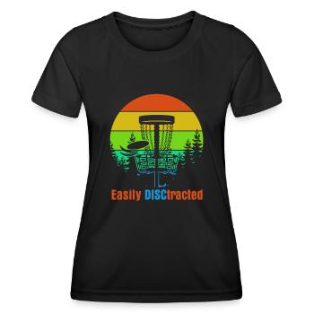 Disc Golf Frisbee Frisbee Sport Disc golf - T-shirt sport Femme - noir - Devant - AI Model Female 172 light (172cm)