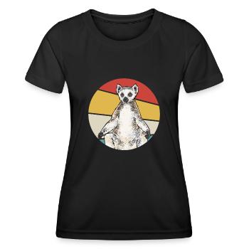 Lemur Catta Ring-tailed lemur - Women's Functional T-Shirt - black - Front - AI Model Female 172 light (172cm)