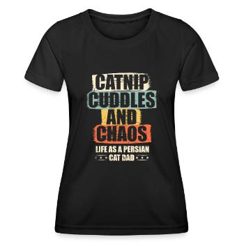 Chat persan Chat Amoureux Propriétaire de chat Persan Longhair C - T-shirt sport Femme - noir - Devant - AI Model Female 172 light (172cm)