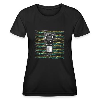 Synthesizer Synth Keyboard Elektronische Musiker - Frauen Funktions-T-Shirt - Schwarz - Vorne - AI Model Female 172 light (172cm)