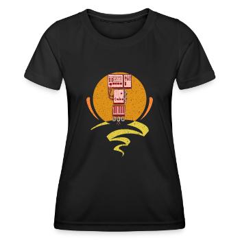Synthesizer Synth Keyboard Elektronische Musiker - Frauen Funktions-T-Shirt - Schwarz - Vorne - AI Model Female 172 light (172cm)