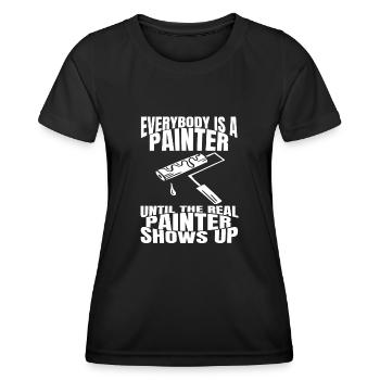 Painters and varnishers Brushes Painting Painting - Women's Functional T-Shirt - black - Front - AI Model Female 172 light (172cm)