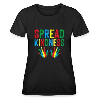 Verbreiten Sie Freundlichkeit gegen Mobbing Welttag der Freundlichkeit - Frauen Funktions-T-Shirt - Schwarz - Vorne - AI Model Female 172 light (172cm)