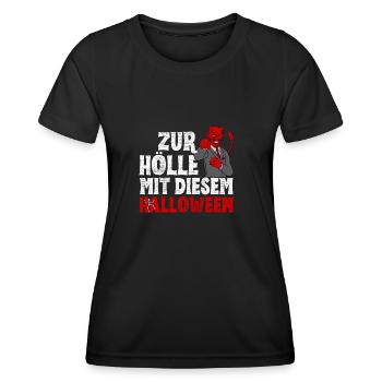 Zur Hölle Mit Diesem Halloween - Frauen Funktions-T-Shirt - Schwarz - Vorne - AI Model Female 172 light (172cm)