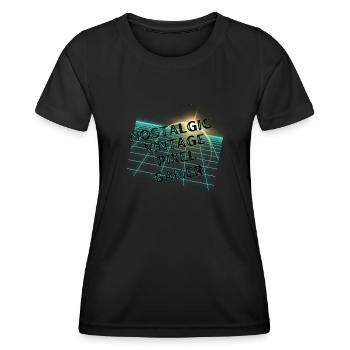 Nostalgique Vintage Pixel Gamer - T-shirt sport Femme - noir - Devant - AI Model Female 172 light (172cm)