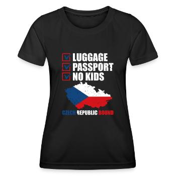 Gepäckpass Tschechische Republik Gebundener - Frauen Funktions-T-Shirt - Schwarz - Vorne - AI Model Female 172 light (172cm)