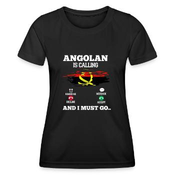 Angola - T-shirt sport Femme - noir - Devant - AI Model Female 172 light (172cm)