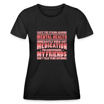 Psychologie Psychologue Médicament - T-shirt sport Femme - noir - Devant - AI Model Female 172 light (172cm)