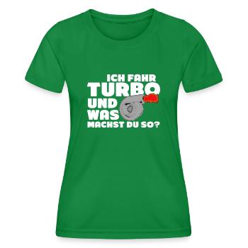 Turbolader Tuner Werkstatt Tuning - Frauen Funktions-T-Shirt - Kelly Green - Vorne - AI Model Female 172 dark (172cm)