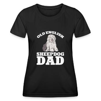 Old English Sheepdog Sheepie Bobtail - Frauen Funktions-T-Shirt - Schwarz - Vorne - AI Model Female 172 light (172cm)