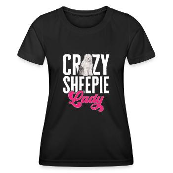 Old English Sheepdog Sheepie Bobtail - Frauen Funktions-T-Shirt - Schwarz - Vorne - AI Model Female 172 light (172cm)