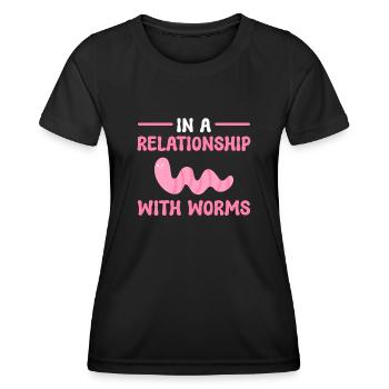 En relation avec l’élevage de vers - T-shirt sport Femme - noir - Devant - AI Model Female 172 light (172cm)