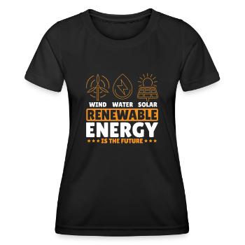 Le vent, l’eau, le solaire et les énergies renouvelables sont les - T-shirt sport Femme - noir - Devant - AI Model Female 172 light (172cm)