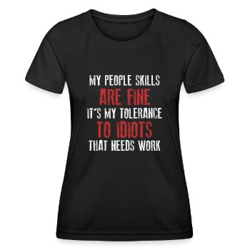 Mes compétences relationnelles sont très bien - T-shirt sport Femme - noir - Devant - AI Model Female 172 light (172cm)