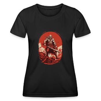 Brotherhood of the Vikings United in Valor. - Women's Functional T-Shirt - black - Front - AI Model Female 172 light (172cm)