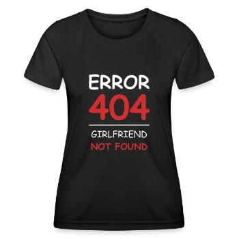 Freundin nicht gefunden Fehler 404 - Frauen Funktions-T-Shirt - Schwarz - Vorne - AI Model Female 172 light (172cm)