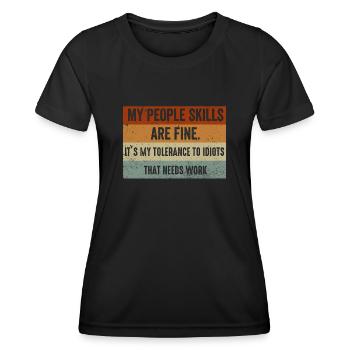 Mes compétences relationnelles sont très bien - T-shirt sport Femme - noir - Devant - AI Model Female 172 light (172cm)