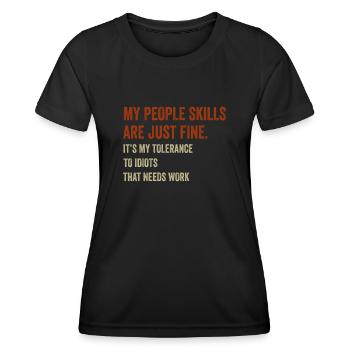 Mes compétences relationnelles sont très bien - T-shirt sport Femme - noir - Devant - AI Model Female 172 light (172cm)