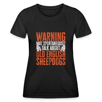 Old English Sheepdog Sheepie Bobtail - Frauen Funktions-T-Shirt - Schwarz - Vorne - AI Model Female 172 light (172cm)