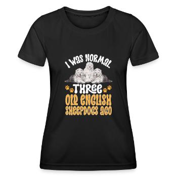 Old English Sheepdog Sheepie Bobtail - Frauen Funktions-T-Shirt - Schwarz - Vorne - AI Model Female 172 light (172cm)