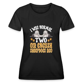 Old English Sheepdog Sheepie Bobtail - Frauen Funktions-T-Shirt - Schwarz - Vorne - AI Model Female 172 light (172cm)