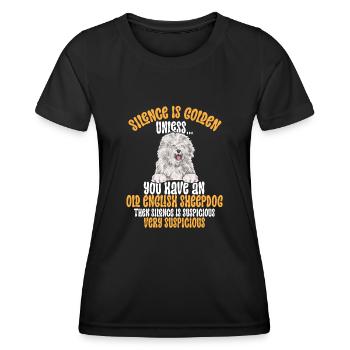 Old English Sheepdog Sheepie Bobtail - Frauen Funktions-T-Shirt - Schwarz - Vorne - AI Model Female 172 light (172cm)