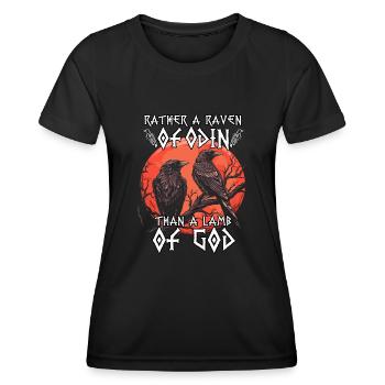 Shadow Raven | Raven God T-Shirt | Odin's Ravens - Women's Functional T-Shirt - black - Front - AI Model Female 172 light (172cm)