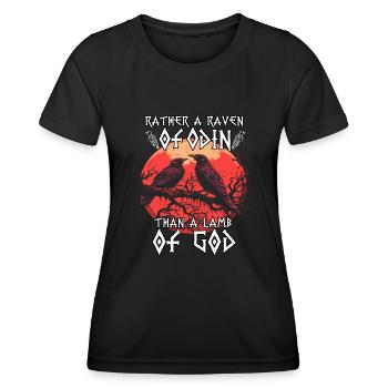 Yggdrasil Baum | Wikinger T-Shirt | Wikinger Raben - Frauen Funktions-T-Shirt - Schwarz - Vorne - AI Model Female 172 light (172cm)