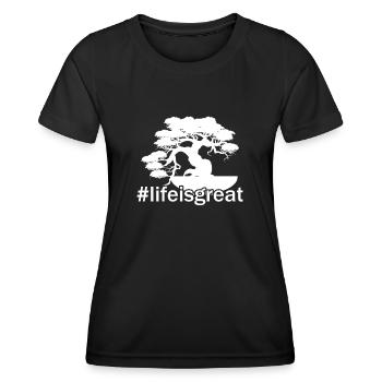 Bonsai Bonsai Life Is Great - Women's Functional T-Shirt - black - Front - AI Model Female 172 light (172cm)