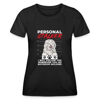 Old English Sheepdog Sheepie Bobtail - Frauen Funktions-T-Shirt - Schwarz - Vorne - AI Model Female 172 light (172cm)