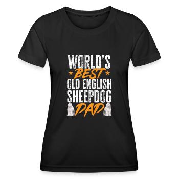 Old English Sheepdog Sheepie Bobtail - Frauen Funktions-T-Shirt - Schwarz - Vorne - AI Model Female 172 light (172cm)