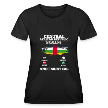 République centrafricaine - T-shirt sport Femme - noir - Devant - AI Model Female 172 light (172cm)