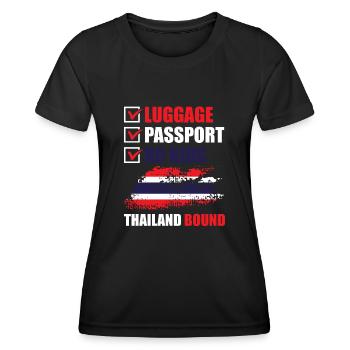 Luggage Passport No Kids Thailand Bound - Women's Functional T-Shirt - black - Front - AI Model Female 172 light (172cm)