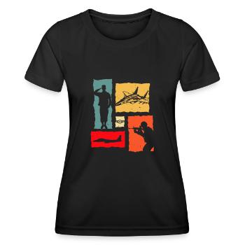 Soldier Retro Air Force - T-shirt sport Femme - noir - Devant - AI Model Female 172 light (172cm)