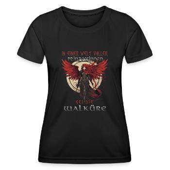 Stolze Walküre nordische Mythologie Kriegerin - Frauen Funktions-T-Shirt - Schwarz - Vorne - AI Model Female 172 light (172cm)
