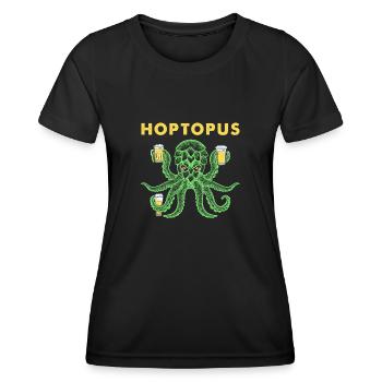 Hoptopus Tintenfisch Bier Oktopus - Frauen Funktions-T-Shirt - Schwarz - Vorne - AI Model Female 172 light (172cm)