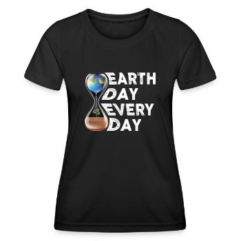 Earth Day Everyday Environmental Awareness - Women's Functional T-Shirt - black - Front - AI Model Female 172 light (172cm)