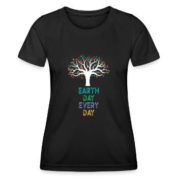 Tag der Erde: Alltägliches Umweltbewusstsein - Frauen Funktions-T-Shirt - Schwarz - Vorne - AI Model Female 172 light (172cm)