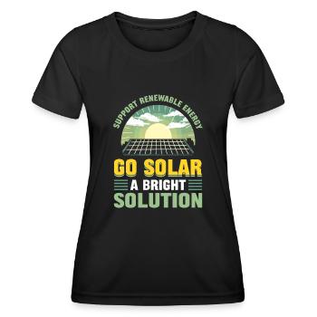 Soutenez l’énergie renouvelable Go Solar - T-shirt sport Femme - noir - Devant - AI Model Female 172 light (172cm)