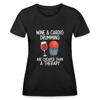 Cardio Drumming Gym Fitness Class Workout - Women's Functional T-Shirt - black - Front - AI Model Female 172 light (172cm)