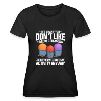Cardio Drumming Gym Fitness Class Workout - Women's Functional T-Shirt - black - Front - AI Model Female 172 light (172cm)
